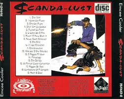 Original Scanda-Lust CD back with track list and illustrated confrontation scene that inspired the newer cover